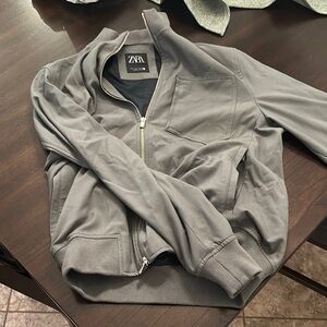 Zara Gray Zip-Up Jacket